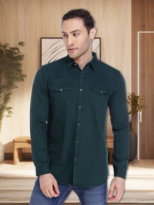 Men's denim casual shirt | double pocket shirt for men 1