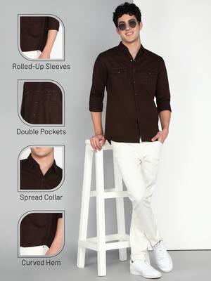 Men's denim casual shirt | double pocket shirt for men 5