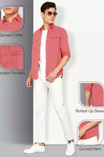 Men's denim casual shirt | double pocket shirt for men