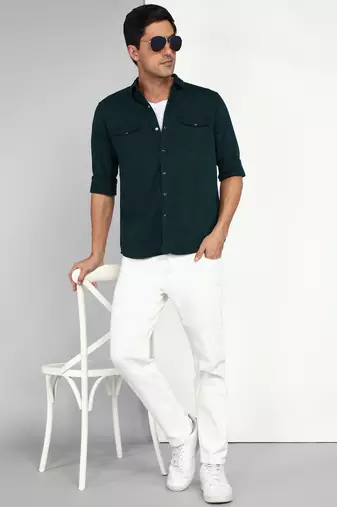 Men's denim casual shirt | double pocket shirt for men