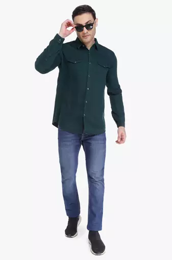 Men's denim casual shirt | double pocket shirt for men