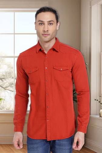 Men's denim casual shirt | double pocket shirt for men