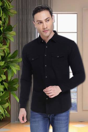 Men's denim casual shirt | double pocket shirt for men