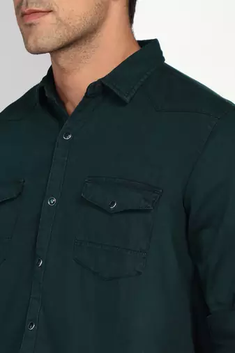 Men's denim casual shirt | double pocket shirt for men