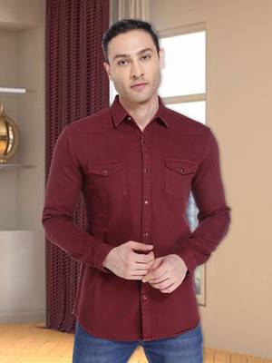 Men's denim casual shirt | double pocket shirt for men 1