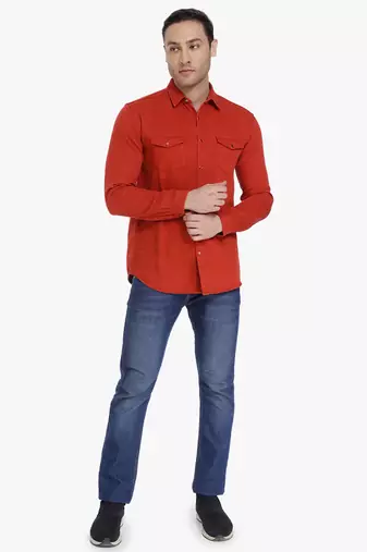Men's denim casual shirt | double pocket shirt for men