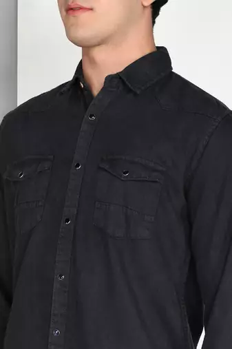 Men's denim casual shirt | double pocket shirt for men