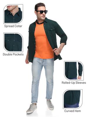 Men's denim casual shirt | double pocket shirt for men 5