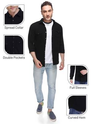 Men's denim casual shirt | double pocket shirt for men 5
