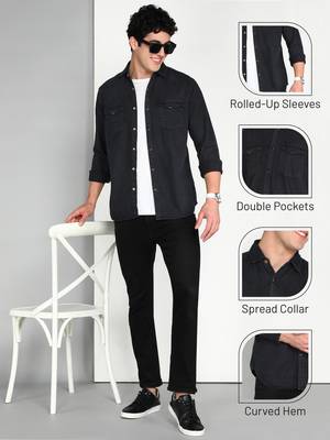 Men's denim casual shirt | double pocket shirt for men 5