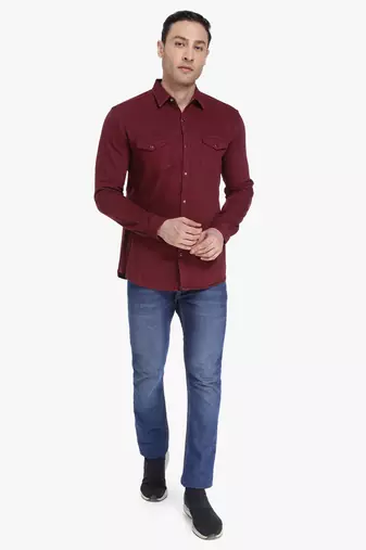 Men's denim casual shirt | double pocket shirt for men