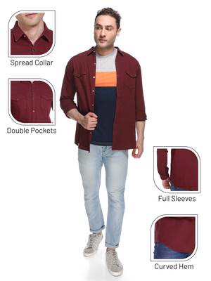 Men's denim casual shirt | double pocket shirt for men 5