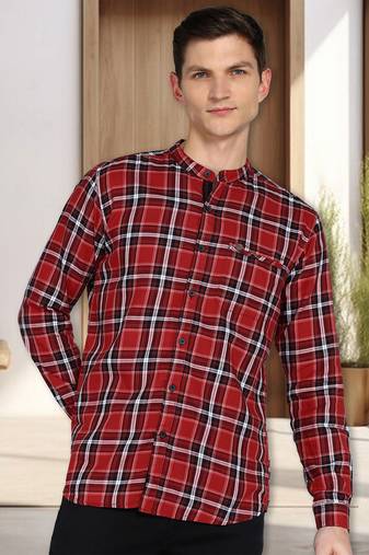 Kuons avenue men's cotton casual checks shirt