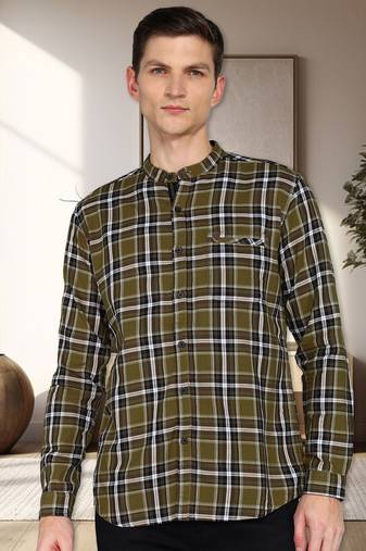 Kuons avenue men's cotton casual checks shirt