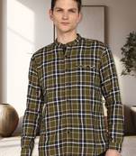 Kuons avenue men's cotton casual checks shirt