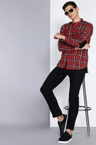 Kuons avenue men's cotton casual checks shirt