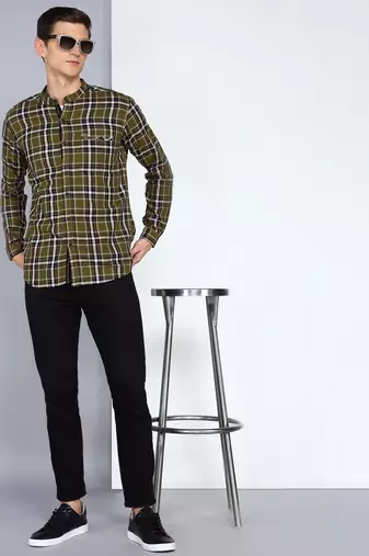 Kuons avenue men's cotton casual checks shirt