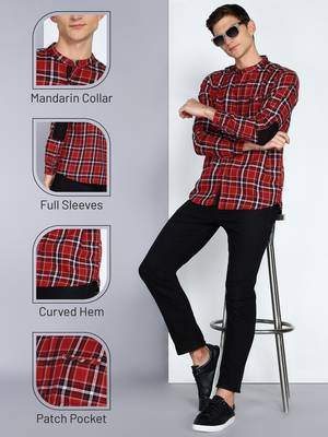 Kuons avenue men's cotton casual checks shirt 5