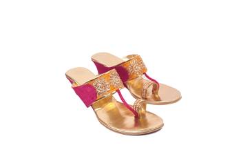 Rani Yellow Kolhapuri Wedges 1