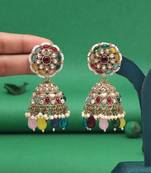 Multi color kundan earrings