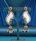 Multi color mother of pearl kundan earrings