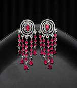 Magenta color fashion earrings