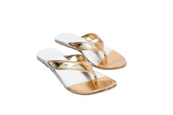 Gold Silver Half & Half Gota Work Flat 1
