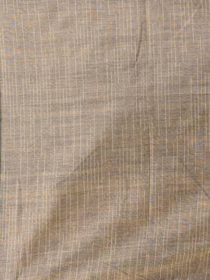 Beige cotton handspun soft saree with pompom 4