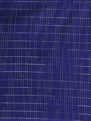 Pink cotton handspun soft saree with contrast blue pallu 4
