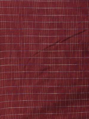 Lime yellow cotton handspun soft saree with contrast maroon pallu 4