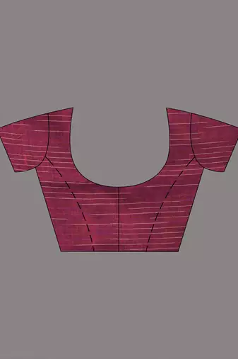 Black cotton handspun soft saree with contrast magenta pallu