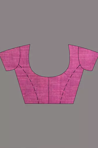 Blue cotton handspun soft saree with contrast pink pallu