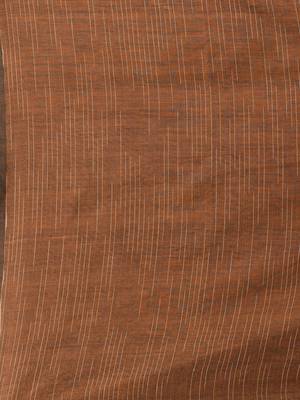 Dark mustard cotton handspun soft saree with pompom 4