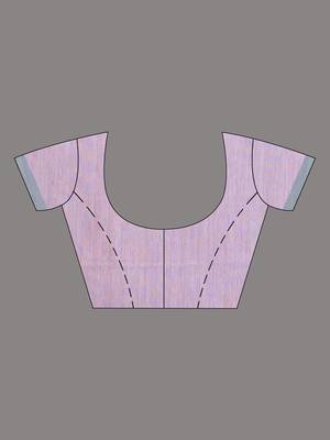 Lavender cotton soft saree with solid pattern 5