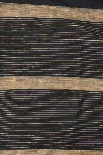 Black cotton soft saree with solid pattern