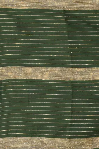 Green cotton soft saree with solid pattern
