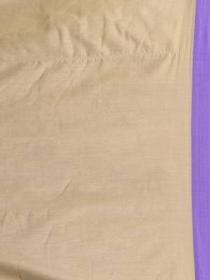 Beige cotton soft saree with solid pattern 4