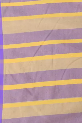 Beige cotton soft saree with stripe pattern