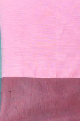 Pink cotton soft saree with solid pattern