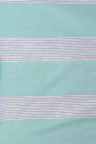 Mint green cotton soft saree with stripe pattern