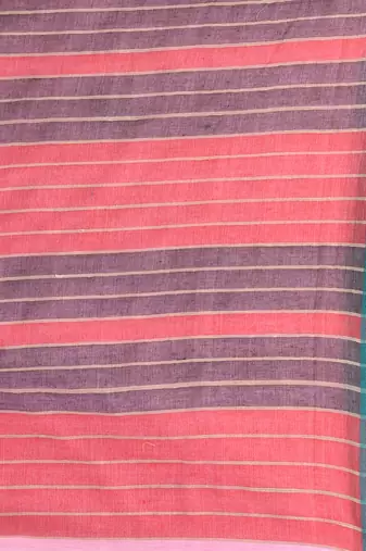 Pink cotton soft saree with solid pattern