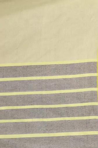 Tea green cotton soft saree with solid pattern