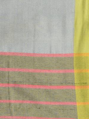 Ice blue cotton soft saree with solid pattern 4