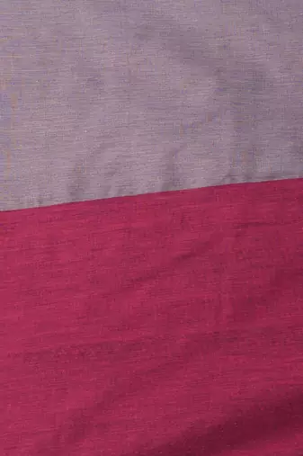 Magenta cotton soft saree with solid pattern