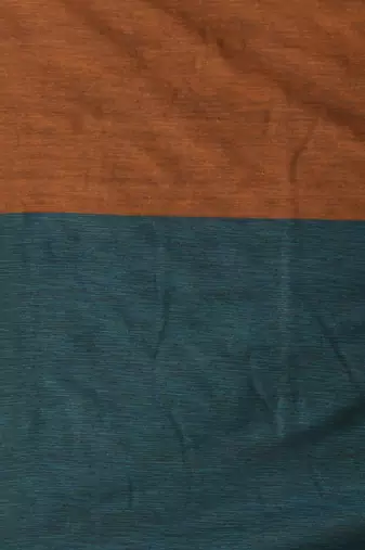 Sepia brown cotton soft saree with solid pattern