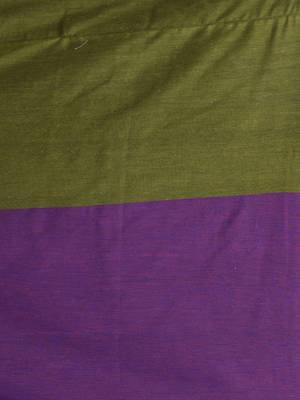 Moss green cotton soft saree with solid pattern 4