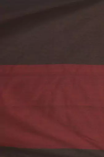 Chocolate brown cotton soft saree with solid pattern