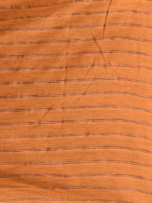 Mustard cotton soft saree with stripe pattern 4