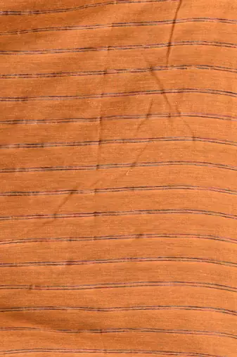 Mustard cotton soft saree with stripe pattern