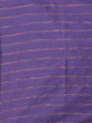 Violet cotton soft saree with stripe pattern 4